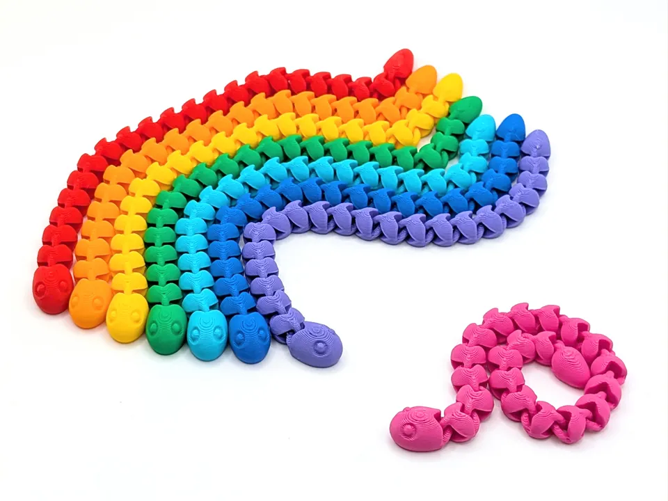 Rainbow of small articulated flexi snakes