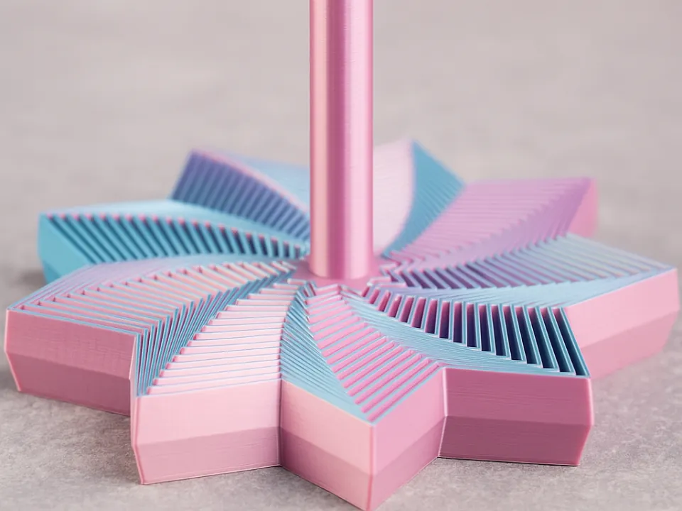 Pink and blue layered star fidget