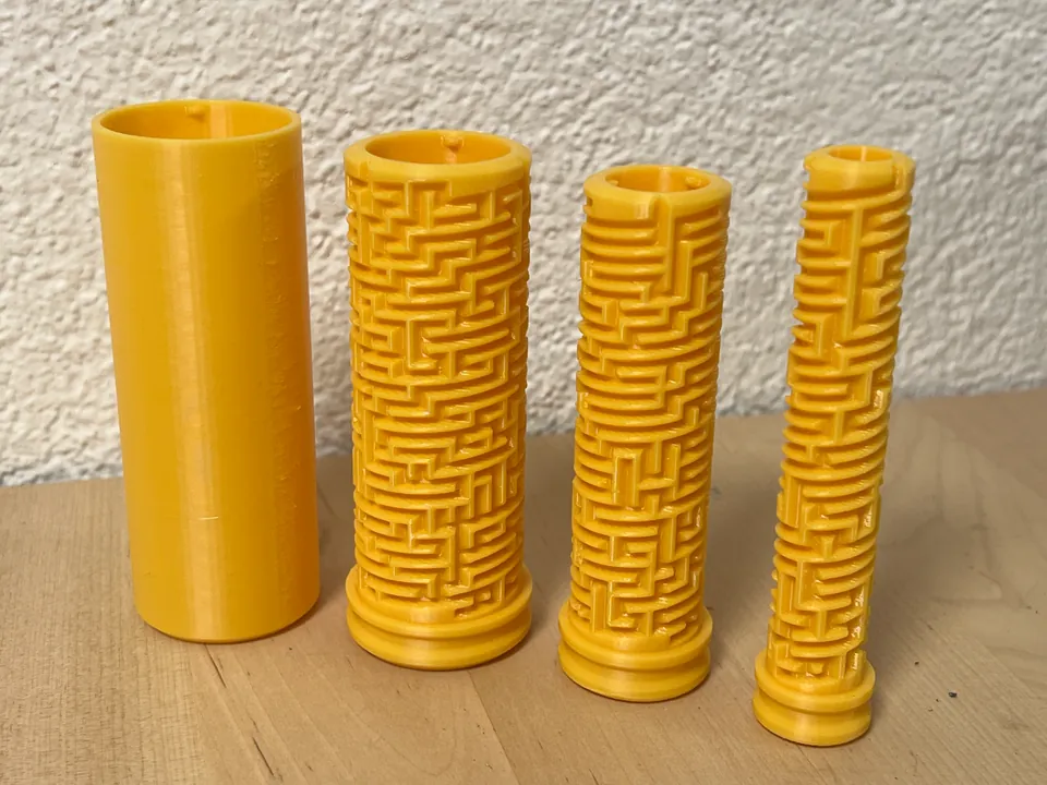 Yellow cylindrical maze puzzle gift boxes