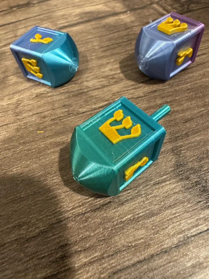 Blue and gold multi-color dreidels
