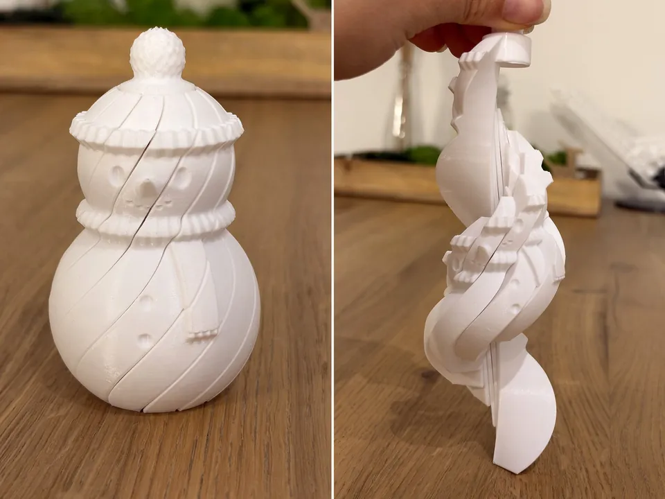 White twisty snowman print, ready for paint